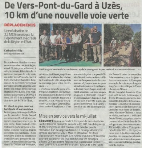 Agrandir l'image de la gare du Pont du Gard à la gare de Vers-Collias