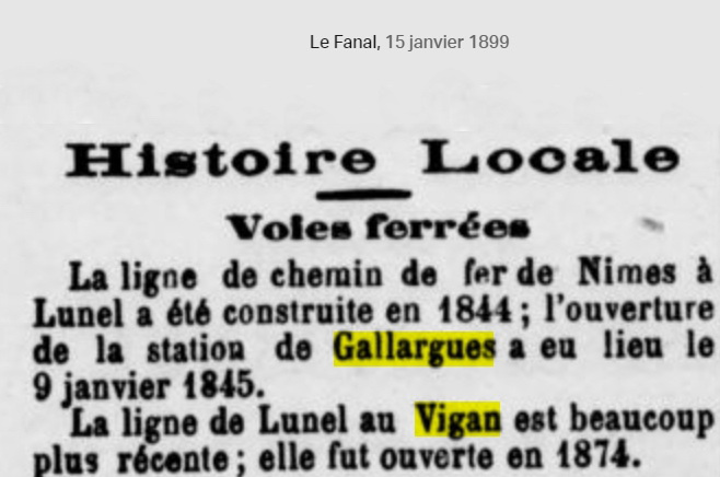 Agrandir l'image De la gare de Gallargues à la gare d'Aubais