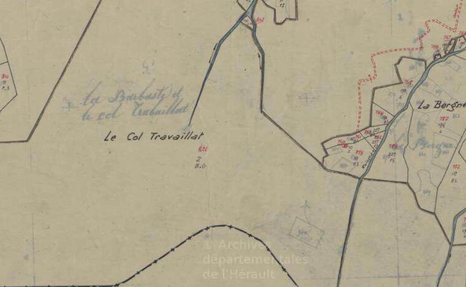 Col Travaillat cadastre