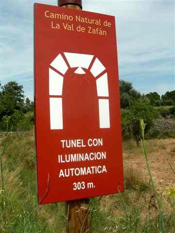Agrandir l'image Panneau de tunnel éclairé sur la Piste Verte de la Val de Zafan