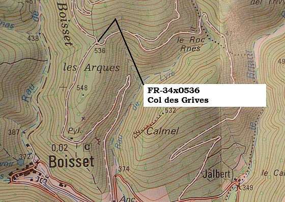 Agrandir la carte Col des Grives situé sur IGN