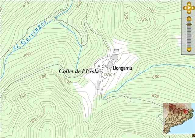 Agrandir l'image Position du Collet de l'Erola sur carte ICC