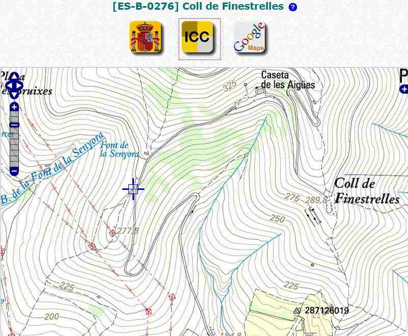 Coll de Finestrelles (Alpina) Position sur ICC