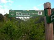 Panneau au dpart du sentier vers le Collet del Corral de Lleixares